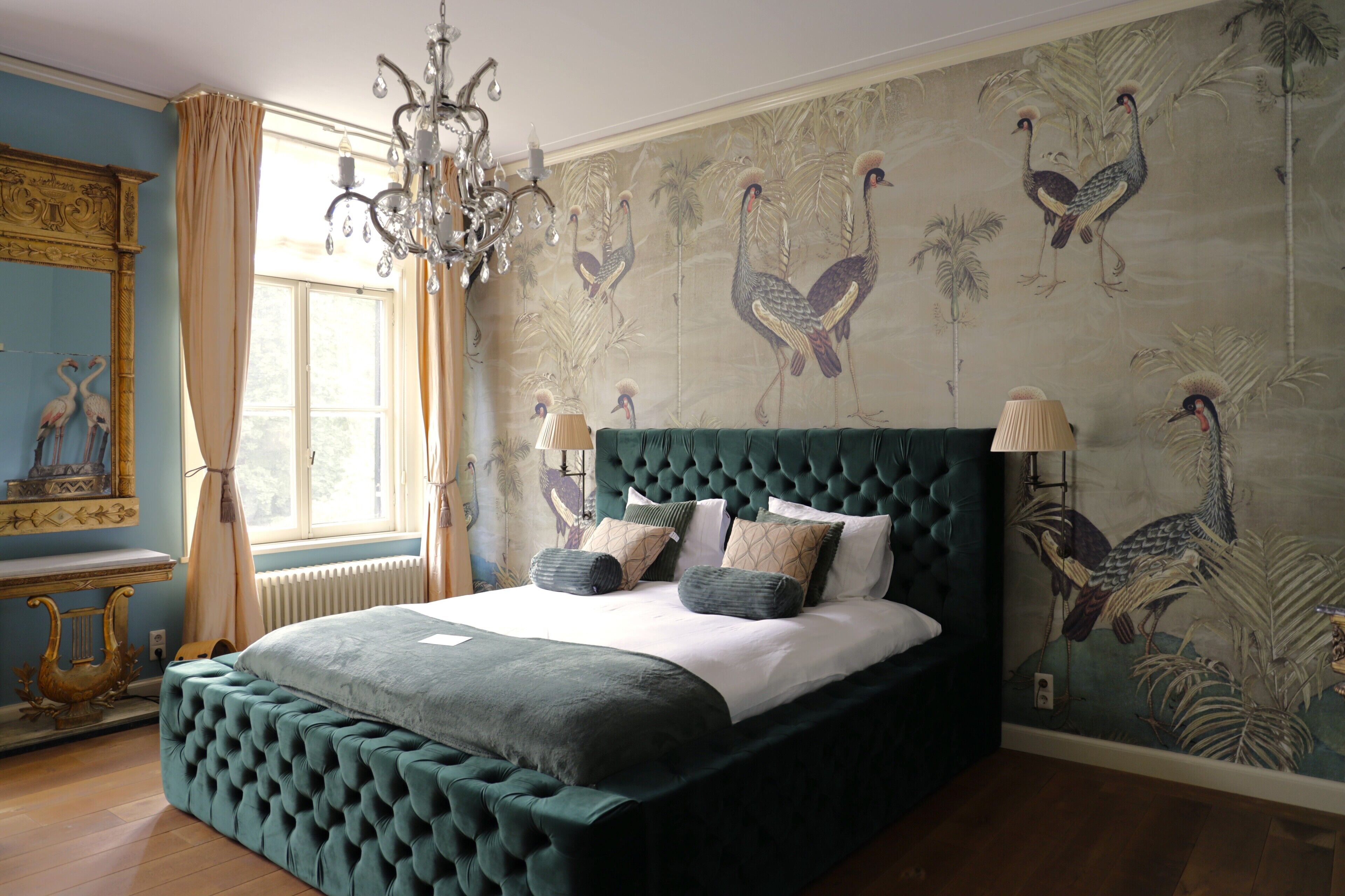 Deluxe tweepersoonskamer, uitzicht op tuin | Luxe beddengoed, gratis wifi, beddengoed