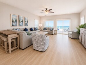TV - Oceanfront 7 BR Beach House with a Private Pool! Sandy Days (Surfside Beach)