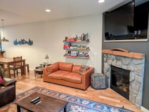 TV, fireplace, DVD player