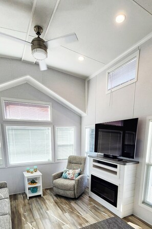 Smart TV, fireplace