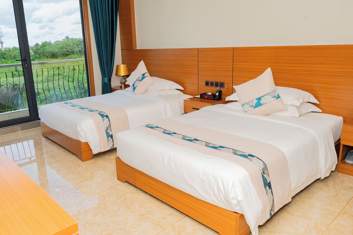 Double or Twin Room, Balcony, City View | In-room safe, blackout drapes, soundproofing, iron/ironing board