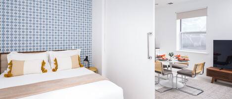 2 bedrooms, iron/ironing board, travel crib, bed sheets