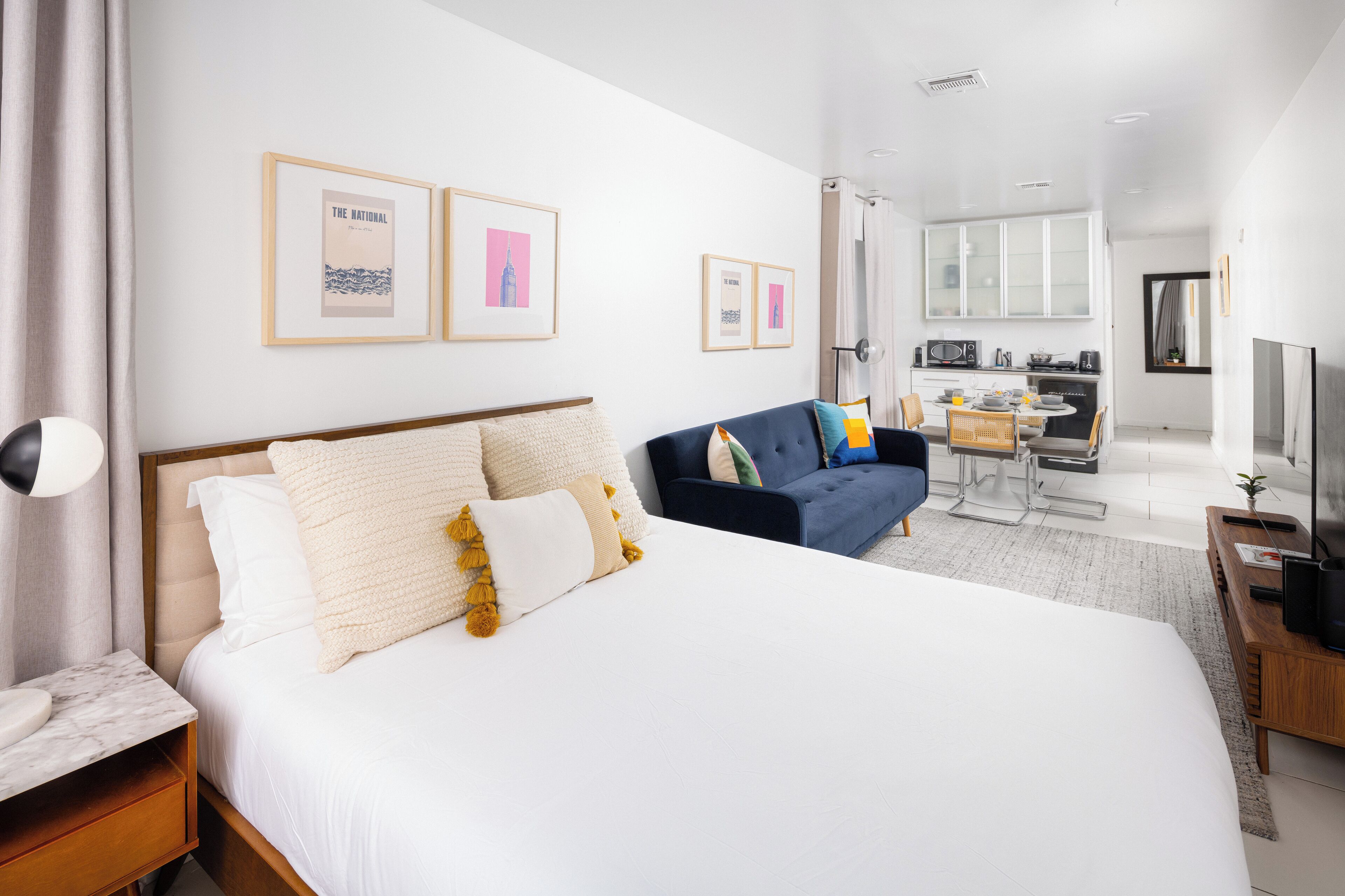 1 bedroom, iron/ironing board, travel crib, bed sheets