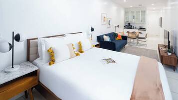 1 bedroom, iron/ironing board, travel crib, bed sheets