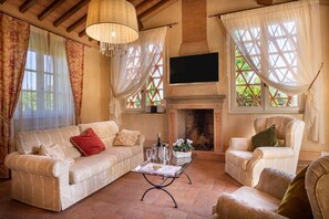 Fernseher, Kamin, DVD-Player