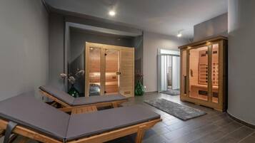 Sauna, hot tub, deep-tissue massages, sports massages, massages