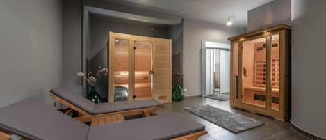 Sauna, hot tub, deep-tissue massages, sports massages, massages