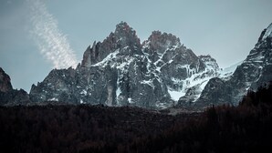 A mountain range with snow-capped peaks and a forested foreground. - Vertice - Center Chamonix, Mont-Blanc View (Chamonix-Mont-Blanc)