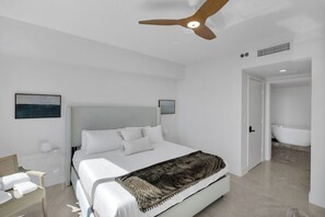 2 bedrooms, desk, iron/ironing board, travel cot
