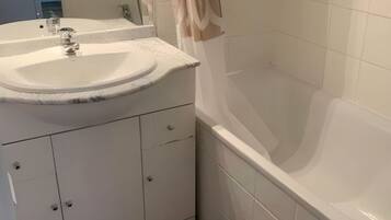 Hair dryer, soap, toilet paper