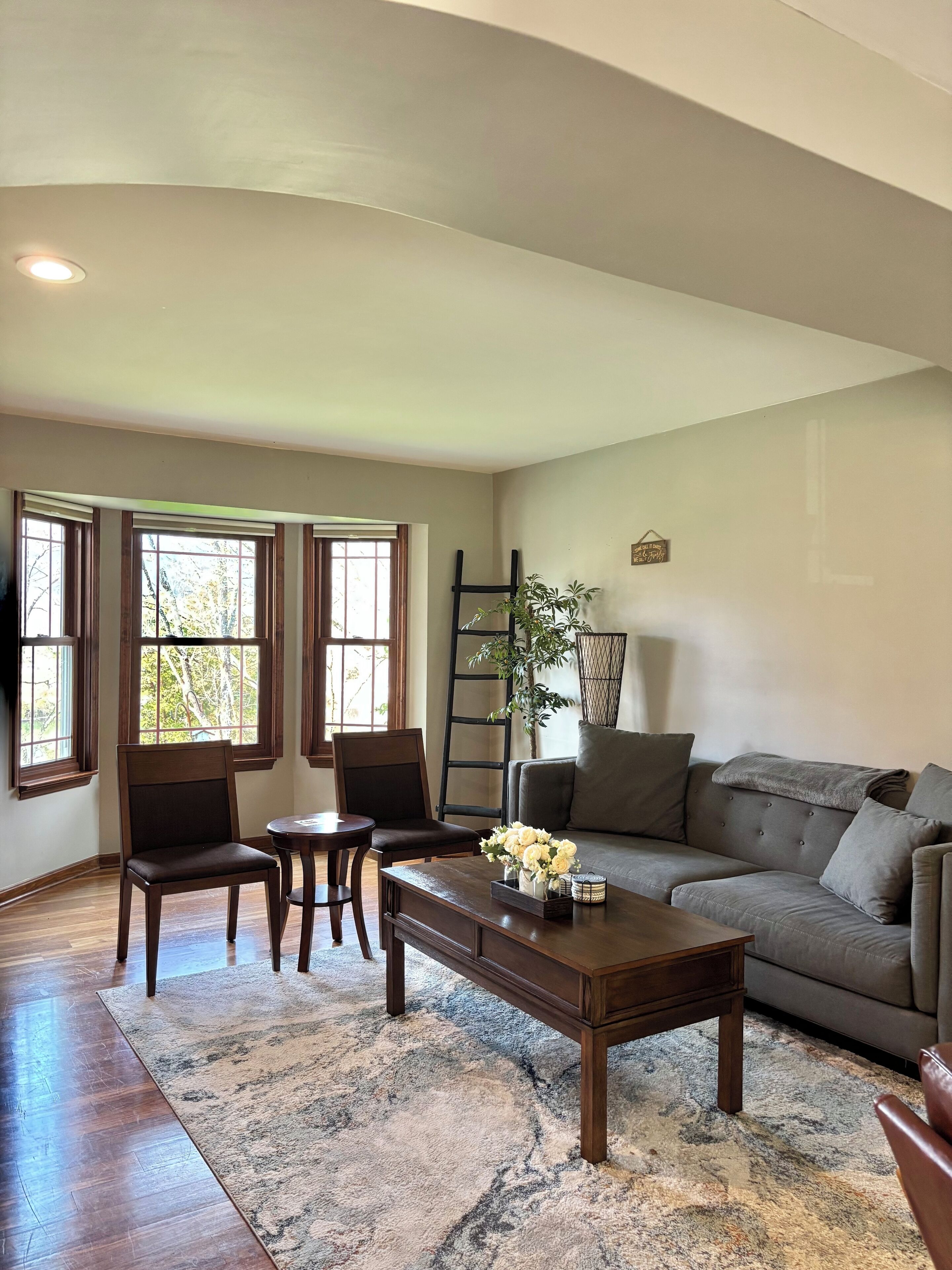 Smart TV, fireplace, DVD player, ping pong