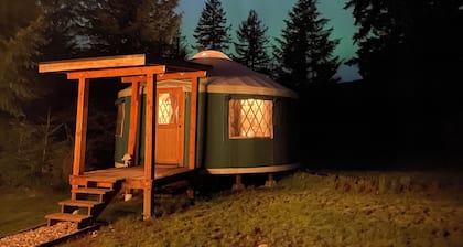Pacific Yurt at the foothills of Mount Rainier with new Hot tub-Fire Pit-Wifi