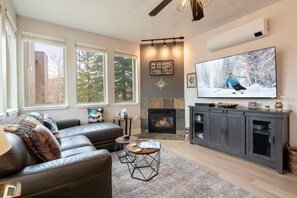 Télévision, cheminée