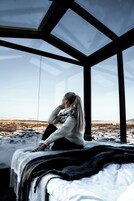 Classic-bústaður - fjallasýn | 1 svefnherbergi, vinnuaðstaða fyrir fartölvur