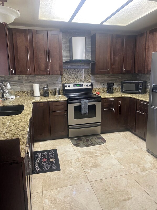 Microwave, oven, stovetop, dishwasher