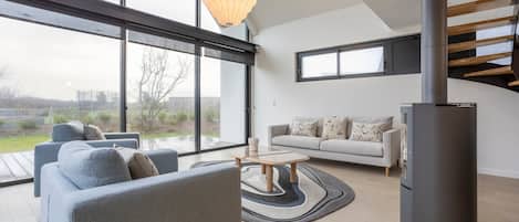 Televisión, chimenea