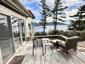 Terrace/patio - 4 BR Waterfront Unique House + Dock! [Osprey Cove] (Mount Desert)