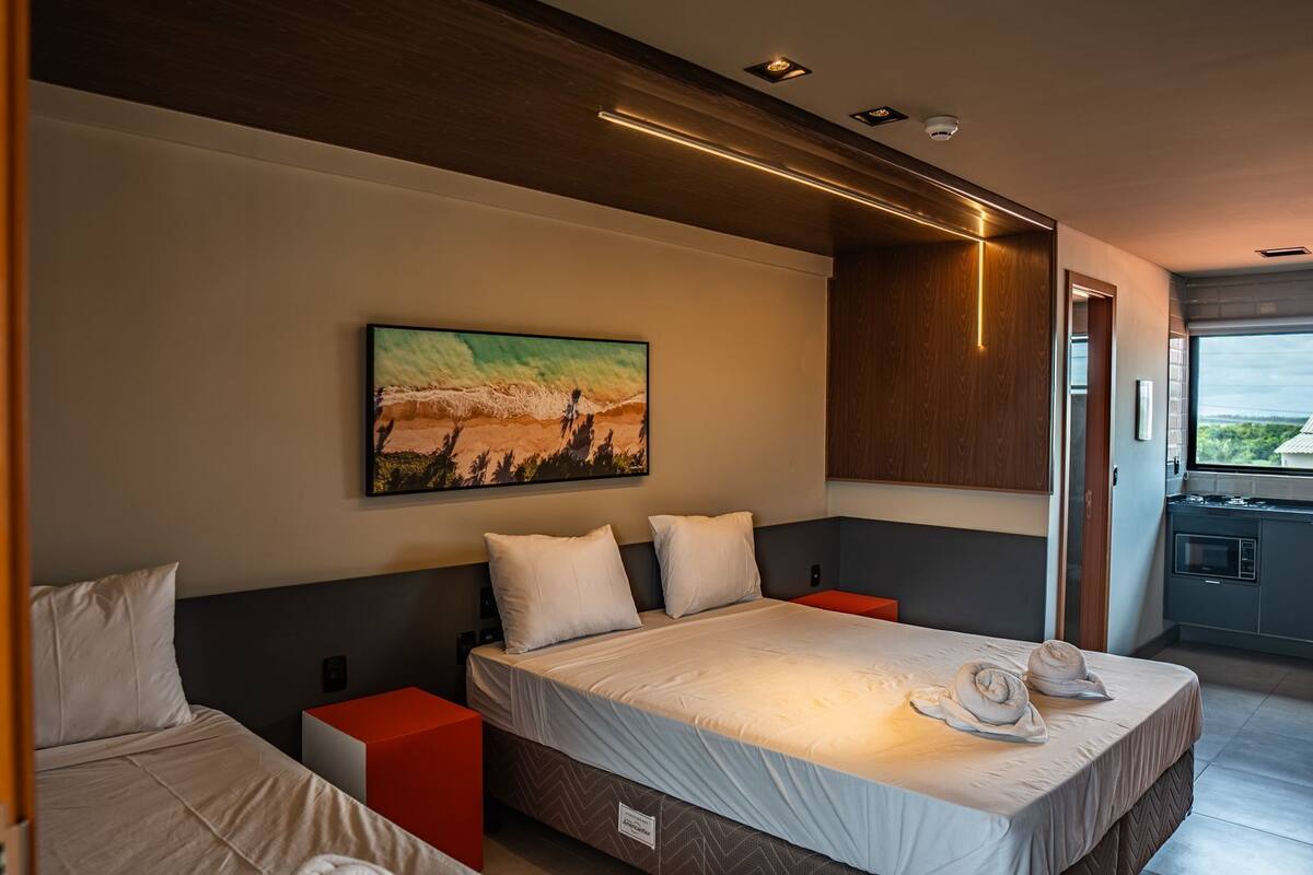 Hypo-allergenic bedding available, desk, laptop workspace, soundproofing