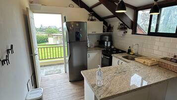 Microwave, oven, stovetop, coffee/tea maker