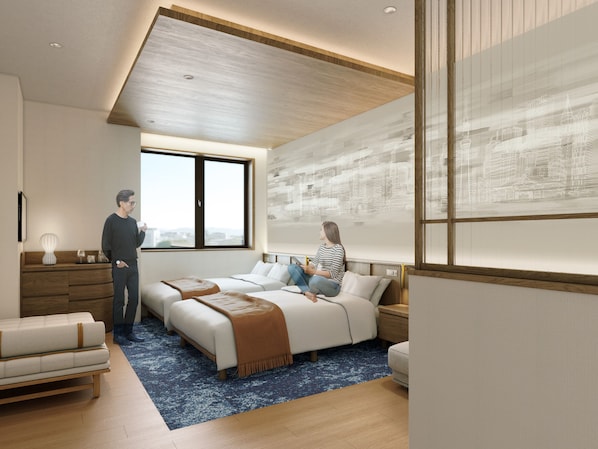 Executive floor Superior Twin Room, Non-smoking | Down comforters, in-room safe, free WiFi, bed sheets - The OneFive Tokyo Kameido (Tokyo)