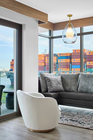 In-room safe, desk, laptop workspace, blackout curtains