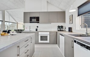 Fridge, dishwasher, coffee/tea maker