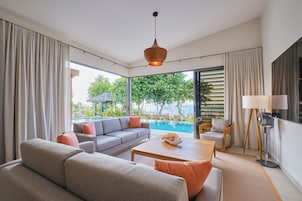 Luxury Villa, Private Pool, Beach View | Living area