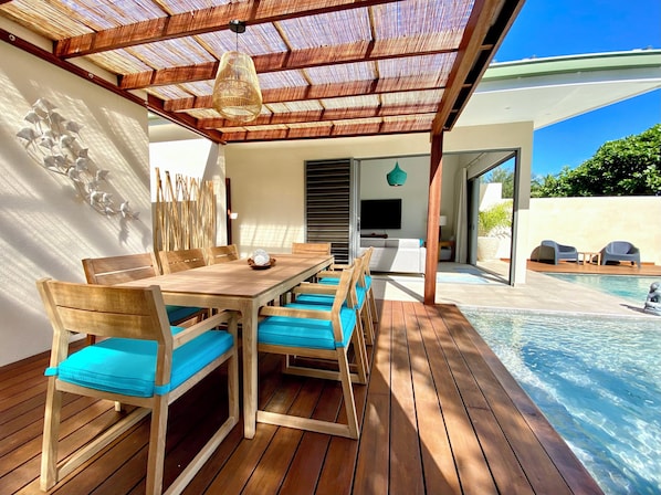 Luxury Villa, Private Pool, Beach View | Terrace/patio