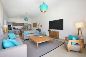 Luxury Villa, Private Pool, Beach View | Living area