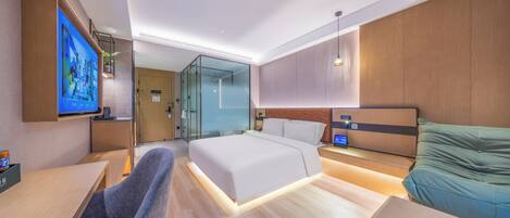 Comfort Double Room, City View | Desk, laptop workspace, soundproofing, iron/ironing board