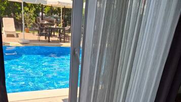 Classic Double Room, Balcony, Pool View | Blackout drapes, soundproofing, iron/ironing board, free WiFi