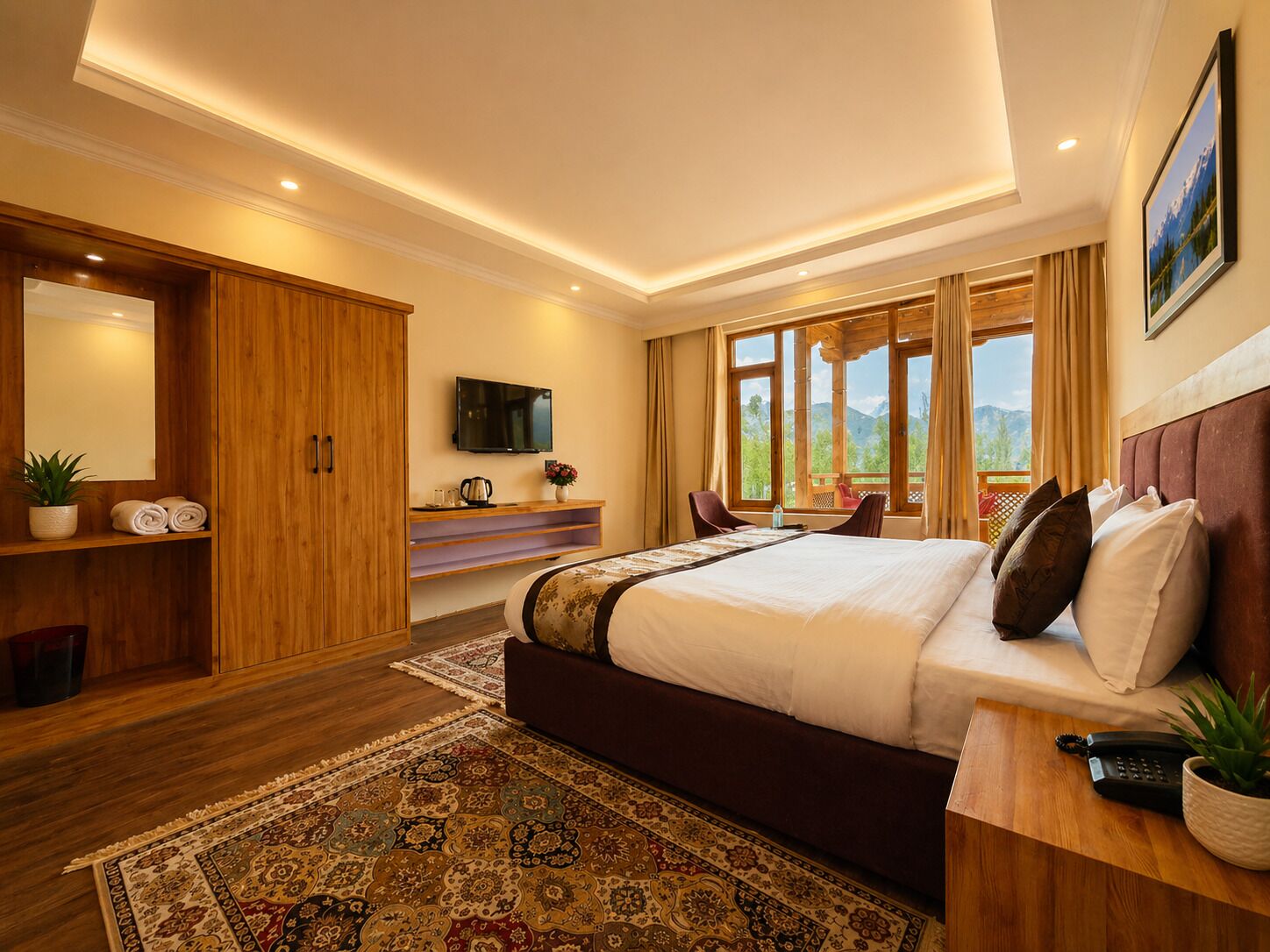 Premium Room, Balcony, Mountain View | In-room safe, desk, laptop workspace, blackout drapes