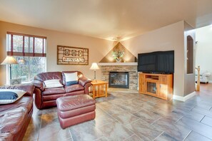 TV, fireplace - Ski Getaway w/ Hot Tub: Reno Home By Attractions (Reno)