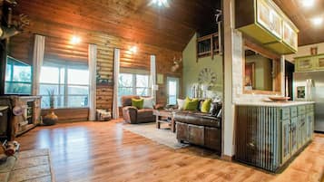 TV, fireplace, foosball, offices