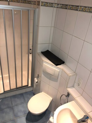 Ducha, secador de pelo y toallas