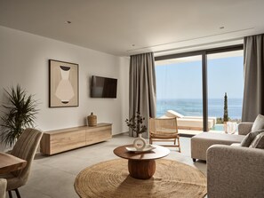 Deluxe Suite | Living area | TV - The Sall Suites Complex B - Sea Views (Zakynthos)