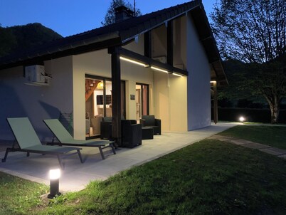 Chalet Le Lison 4 rooms Franche Comté quiet river animals accepted