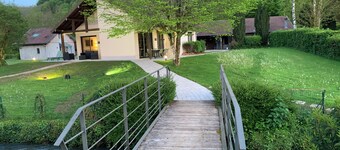 Chalet cottage Le Lison 4 rooms Franche Comté very quiet river animals accepted