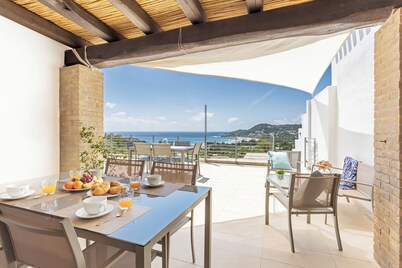 Domus Aura villa in Sardinia with sea view and pool