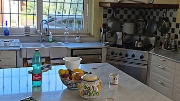 Fridge, oven, dishwasher, coffee/tea maker