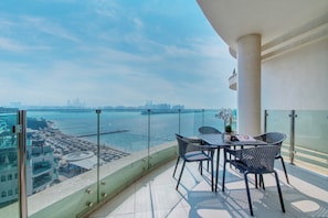 Departamento Deluxe, 2 habitaciones, vista al mar, frente al mar | Balcón