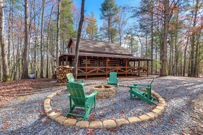 House (1 Bedroom) | Front of property - Hot Tub & Games: Ridgetop Cabin in Blue Ridge! (Blue Ridge)