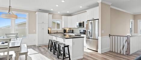 Fridge, microwave, coffee/tea maker