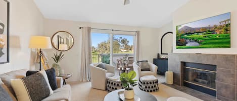 Fernseher, Kamin, Arbeitsbereiche