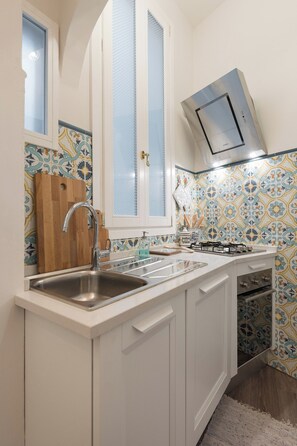 Fridge, microwave, stovetop, dishwasher