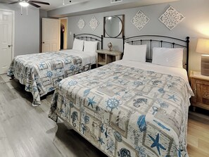 8 bedrooms, individually decorated, individually furnished, bed sheets