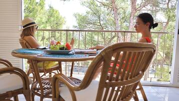 Kahden hengen deluxe-huone (yksi tai kaksi sänkyä), 1 makuuhuone, näköala puistoon | Terassi/patio