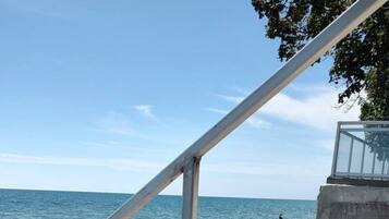 On the beach, beach towels