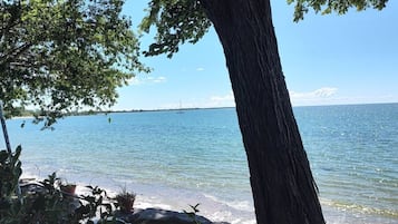 On the beach, beach towels