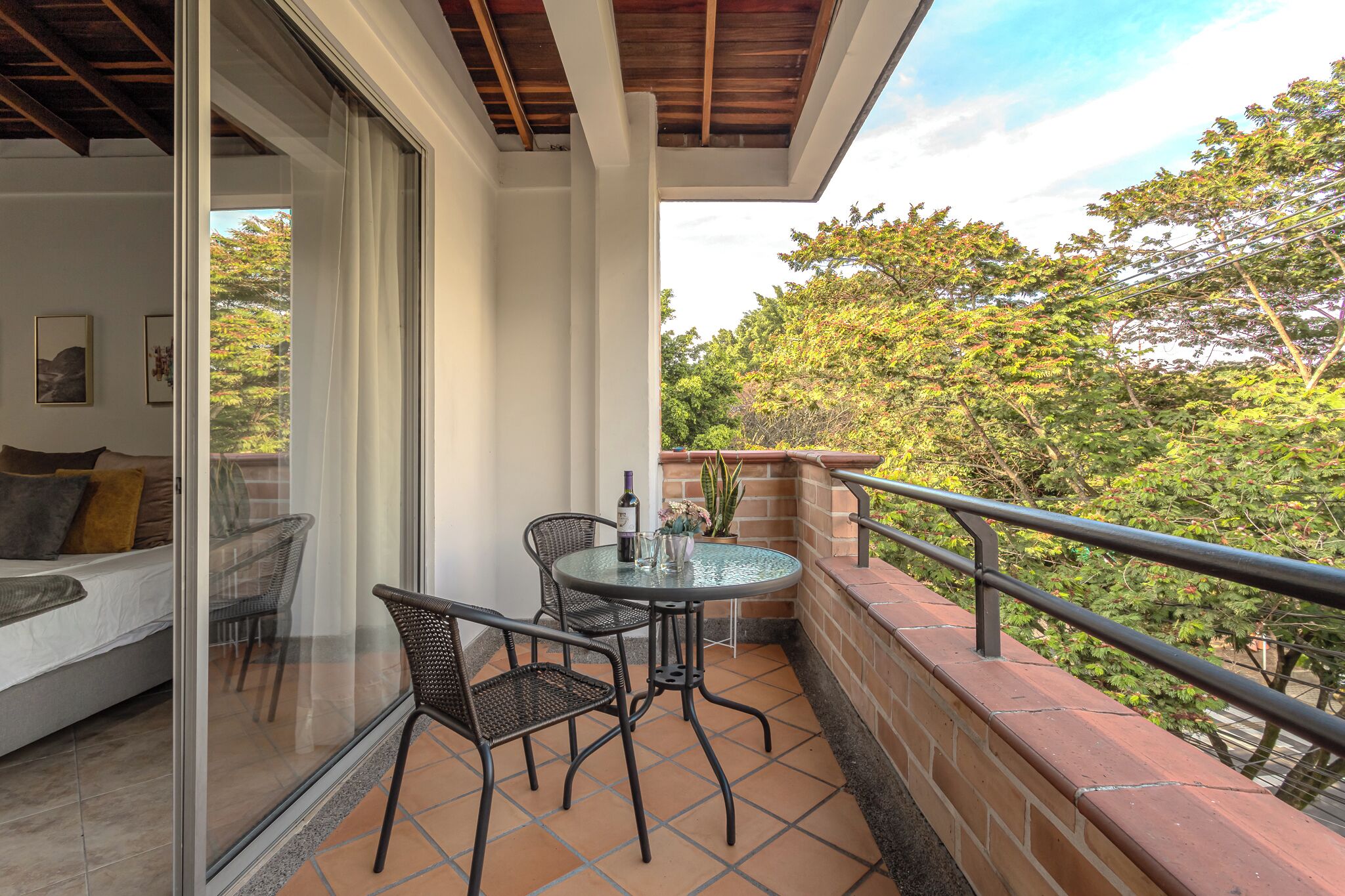 Leilighet, 1 queensize-seng, balkong, byutsikt | Terrasse/patio